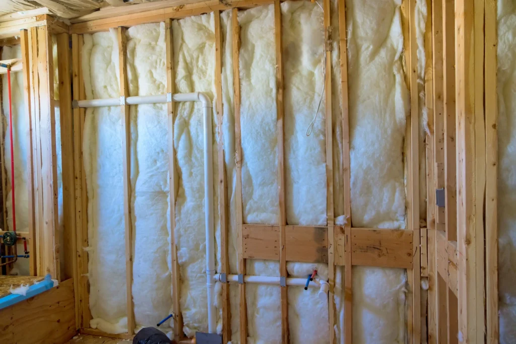 contractor installing spray foam insulation in Edmonton home