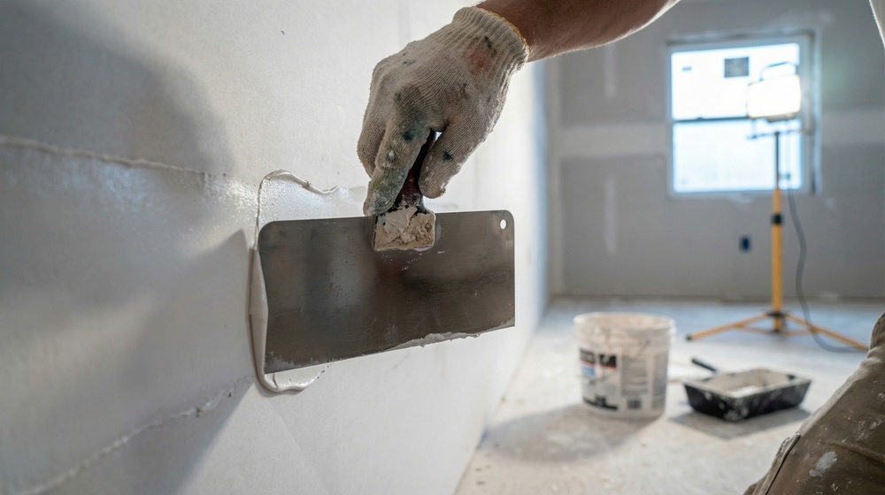 Professional drywall finishing and ceiling detail in St. Albert renovation by All Star Walls Contractor