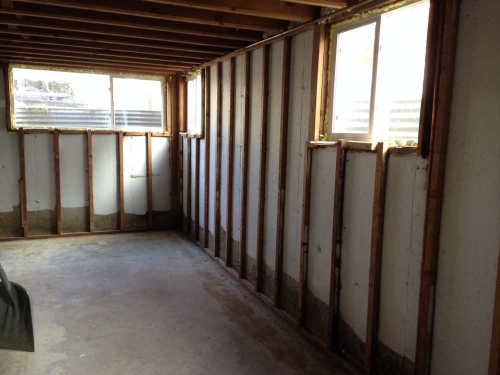 Basement drywall installation